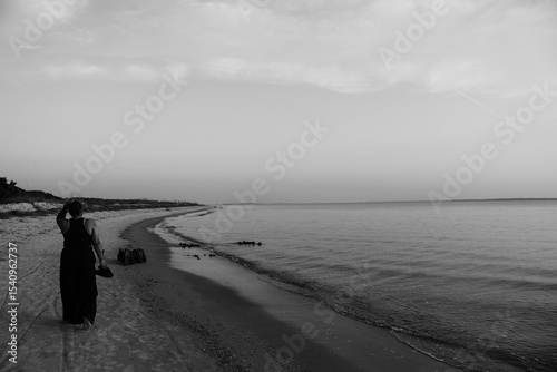 walking on the beach