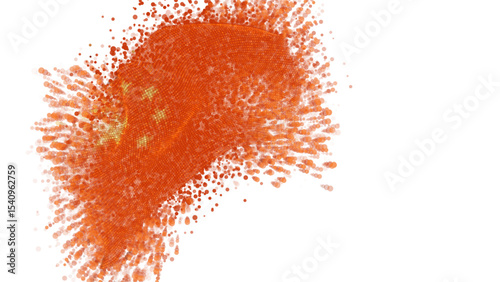 vector 3d flag with a splash of paint dots, explosion of colored dots