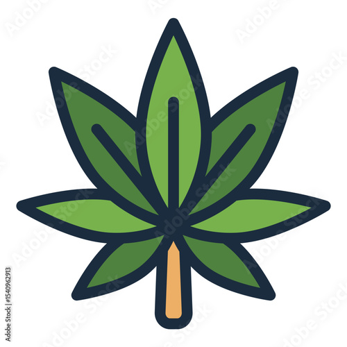 marijuana leaf filled line icon for cannabis use addiction