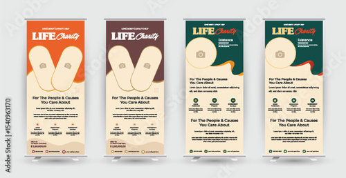 charity, life, philanthropy, banner, roll up, stand, display, advertising, marketing, design, event, campaign, fundraising, awareness, help, support, donate, cause, people, community, organization, vo