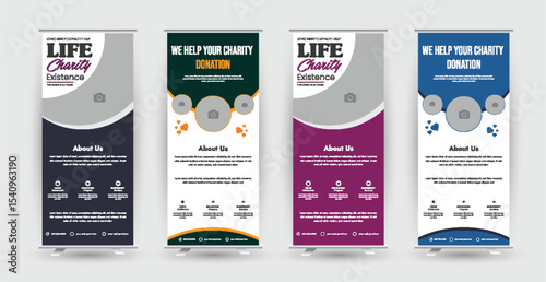 rollup banner, charity, donation, campaign, design, fundraising, nonprofit, advertisement, advertising, display, banner stand, promotional, event, marketing, presentation, template, mockup, graphic, m