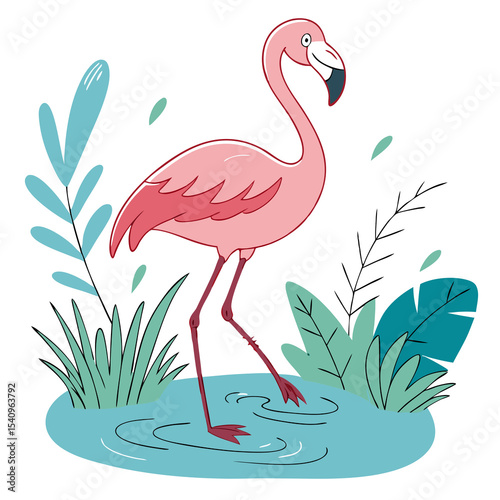 cheerful  flamingo  lagoon  transparent
