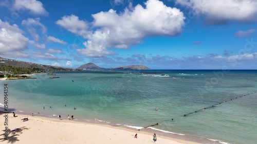 Windy Kahala between Palms towards the Ocean, Kahala Hotel and Portlock