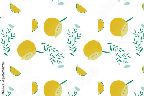 Sophisticated and delicate citrus florals with fine line details and muted color palette for upscale branding and packaging