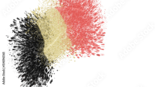 vector 3d flag with a splash of paint dots, explosion of colored dots