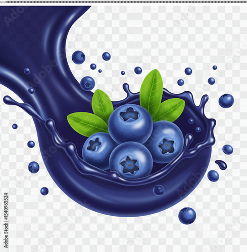 Fresh Blueberries Splash Juicy Berries and Antioxidant Power