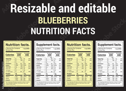 blueberry, nutrition facts, supplement facts, healthy eating, dietary information, food label, fruit, berries, vitamins, minerals, calories, fat, carbohydrates, protein, cholesterol, sodium, fiber, su
