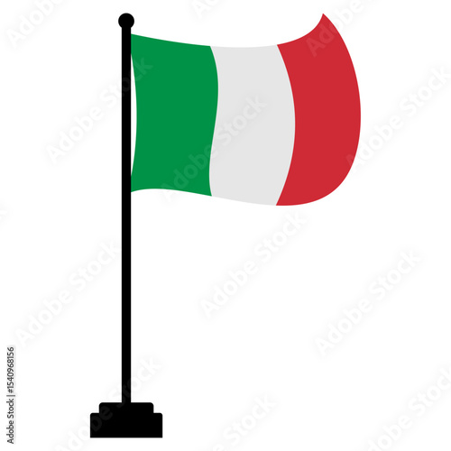 Vector Illustration of the Waving Italian National Flag – Green White Red Tricolor Symbolizing Unity, Pride, and Patriotism in EPS Format for Graphic Use