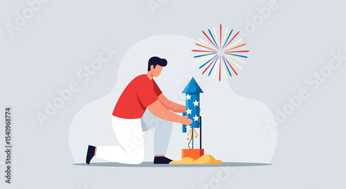 USA Independence Day State & Federal Fireworks Celebration