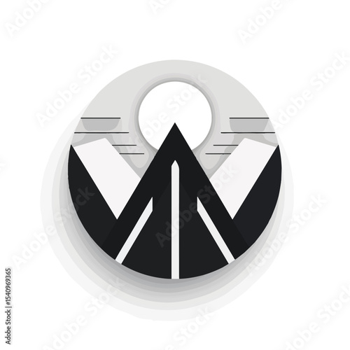 Professional Geometric Monochrome Backdrop Icon Vector Graphic for Minimalist Designs