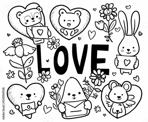 Cute Valentine’s Day Animal Coloring Pages – Love and Hearts for Kids

