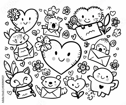 Cute Valentine’s Day Animal Coloring Pages – Love and Hearts for Kids

