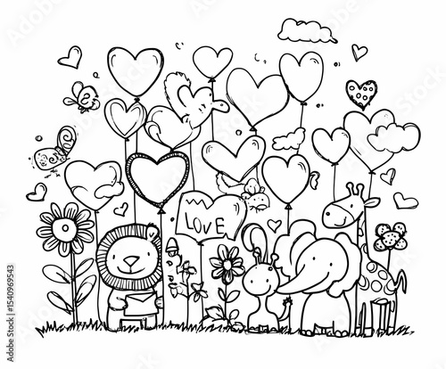 Cute Valentine’s Day Animal Coloring Pages – Love and Hearts for Kids

