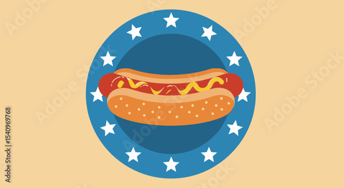 USA Independence Day Hot Dog State & Federal Celebration