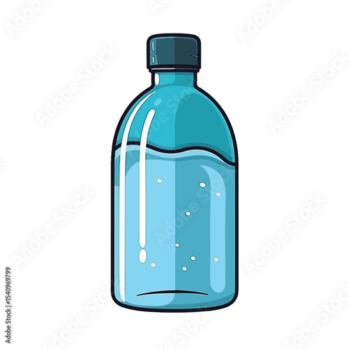 Professional Vector Illustration of a Clean Plastic Bottle Product Icon for Marketing Materials