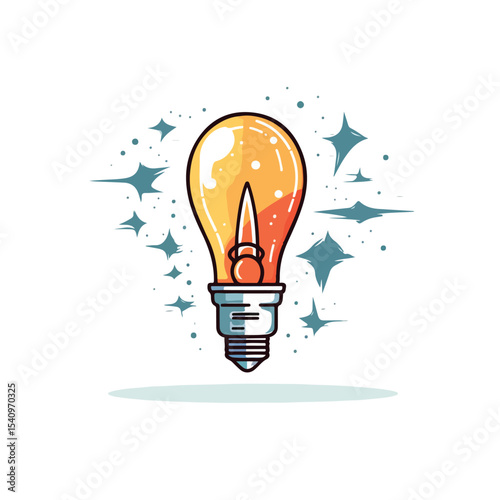 Creative Rocket and Lightbulb Icon Vector Illustration for Innovative Concepts