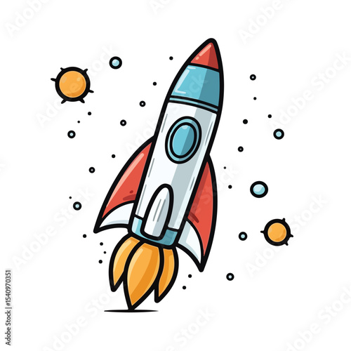 Rocket Space Icon on White Background Vector Illustration for Creative Projects