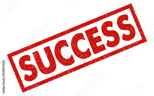 Success red ink rubber stamp sign symbol seal badge dusty grunge effect successful validation authorised achievement business concept