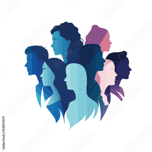 Vector Silhouette People Avatar Social Media Illustration for Professional Use