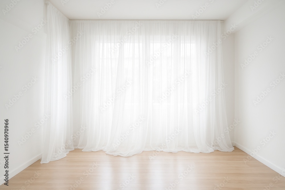 Fototapeta premium Elegant maternity and wedding photography backdrop with flowing white curtains and soft lighting