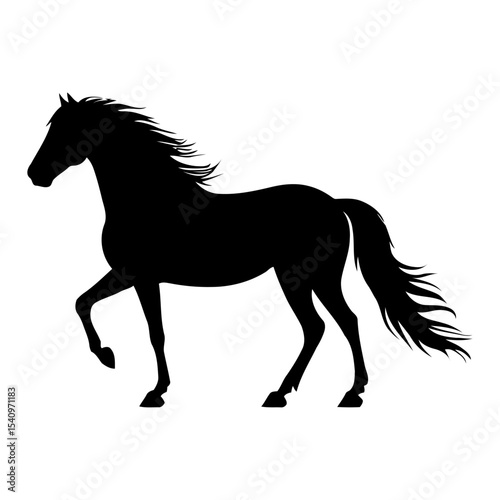 Horse profile silhouette detailed equine outline for farm logos equestrian sports branding and western-themed decor