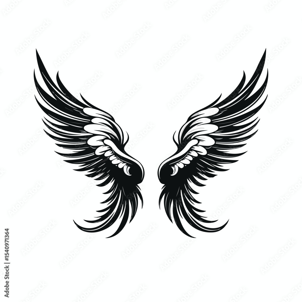 Obraz premium Professional Wings Ready to Fly Emblem Stock Vector Illustration