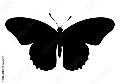 Bold butterfly vector solid color fill simple insect design for logos icons and minimalist tattoos