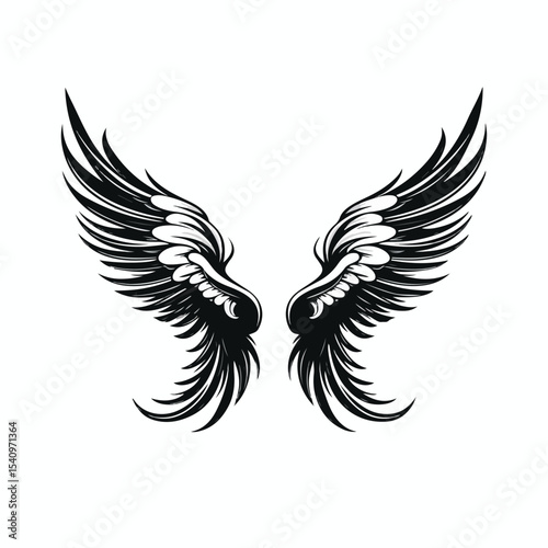 Professional Wings Ready to Fly Emblem Stock Vector Illustration