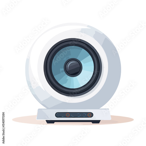 Modern Wireless Speaker Technology Design Vector Illustration for Technology Blogs and Music Industry Publications