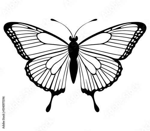 Minimalist butterfly silhouette clean lines simple shapes for logo design modern tattoos and minimalist home decor