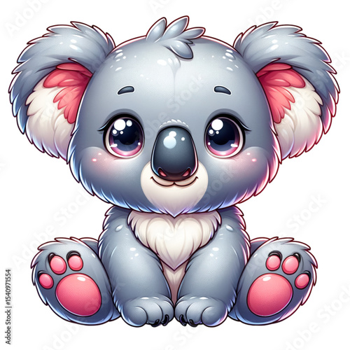 Cute koala: A charming illustration of a sweet koala bear, its endearing features and captivating eyes exuding warmth and affection.