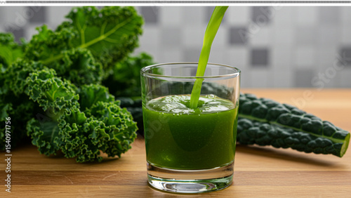 Fresh Kale Juice Healthy Green Drink Recipe