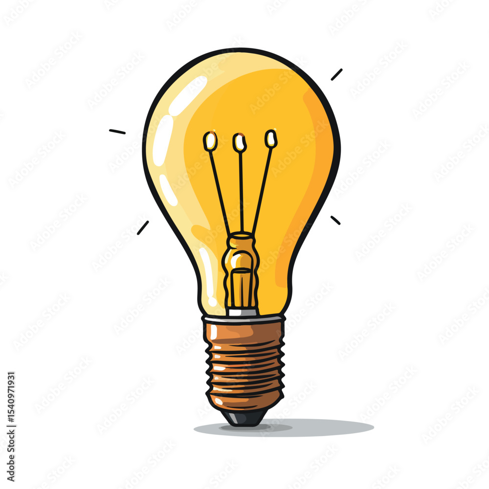 Creative Light Bulb with Pencil Symbol Isolated Cartoon Vector Illustration for Design Projects Creative Light Bulb with Pencil Symbol Isolated Cartoon Vector Illustration for Design Projects
