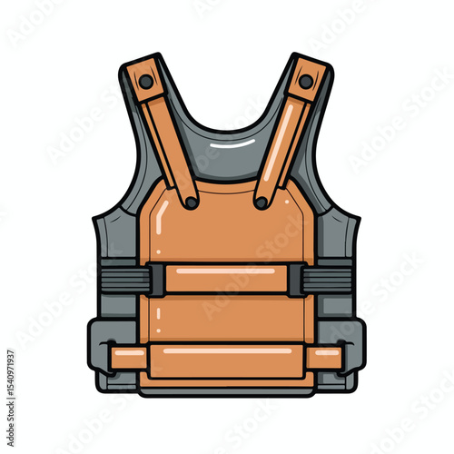 Professional Bulletproof Vest Accessory Line and Fill Style Icon EPS Image