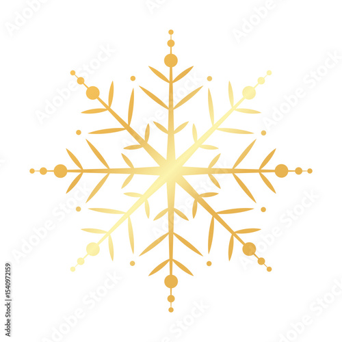 Golden snowflake icon with radial symmetry and glowing center
