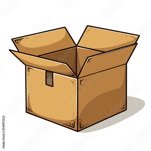 Professional Classic Open Carton Box Packing Icon Vector Design