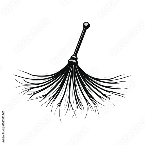 Professional Cobweb Cleaning Brush Isolated Symbol Vector Illustration