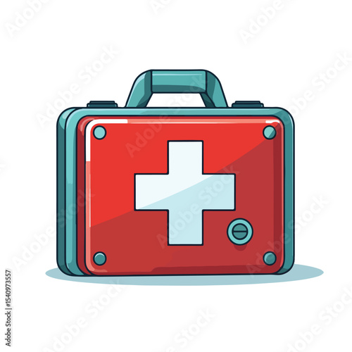 Professional First Aid Kit Medical Emergency Healthy Icon Vector Illustration