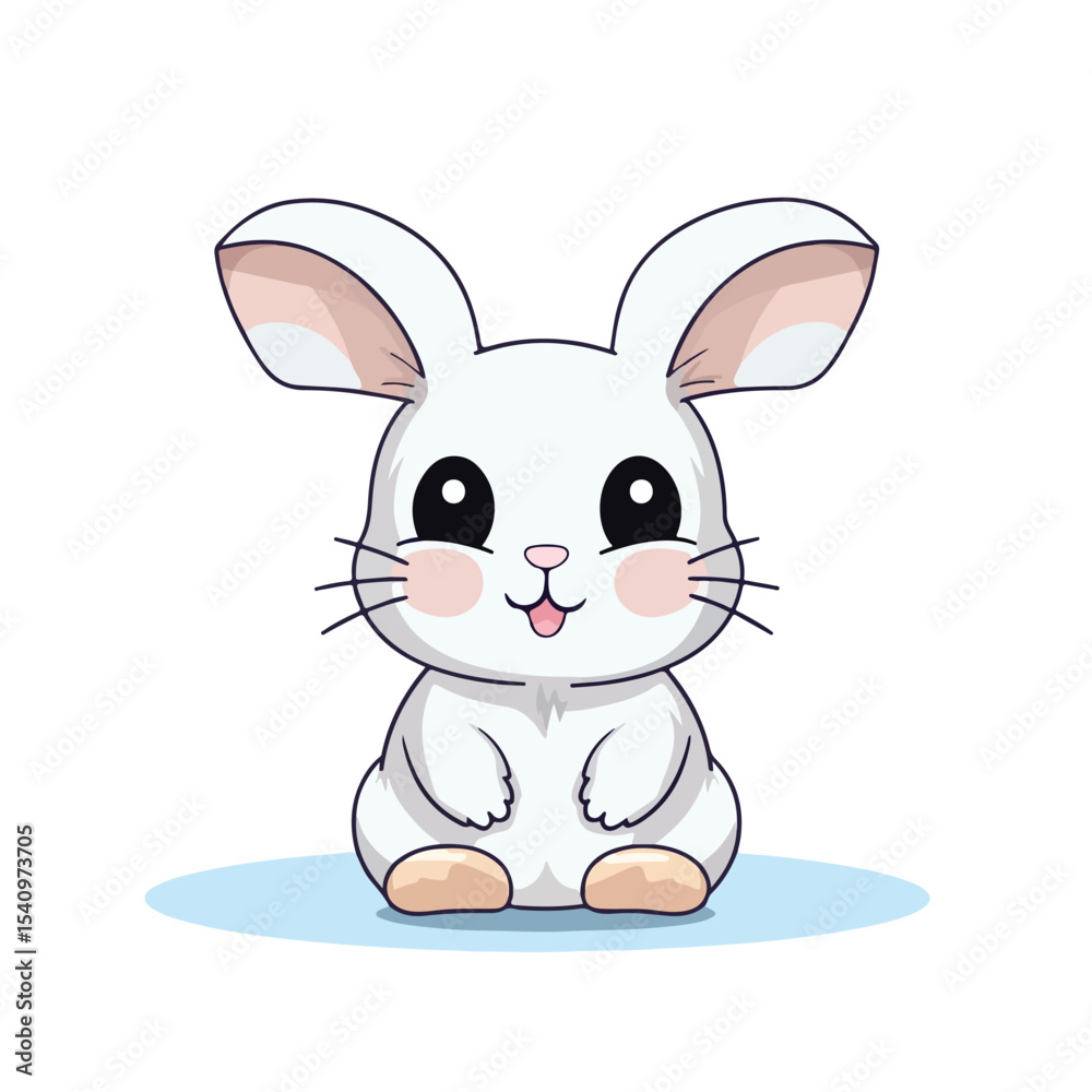 Fototapeta premium Professional flat design Cute rabbit cartoon vector illustration for versatile project needs