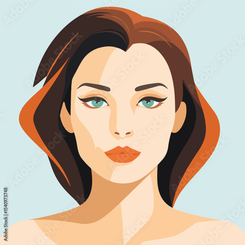 Professional Flat Design Woman Face Illustration for Icons and Vector Graphics