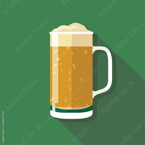Professional Flat Design Green Beer Icon Vector Illustration for Various Uses