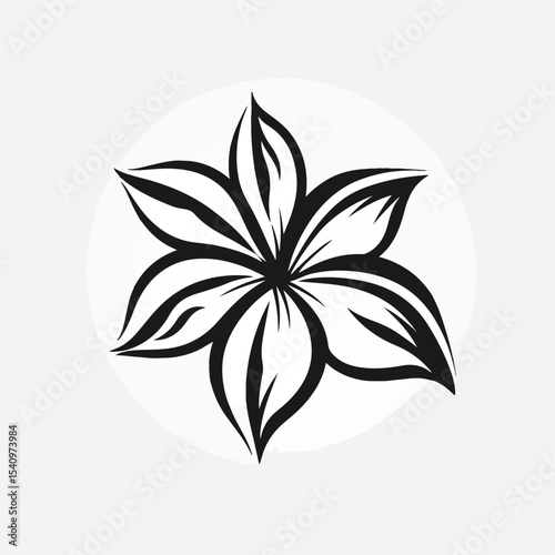 Detailed Flower Petal Natural Pictogram Vector Illustration for Graphic Design Projects
