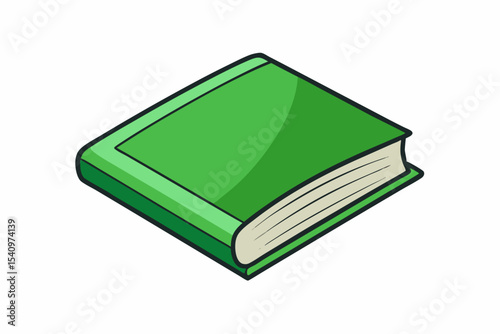 Bright Green Hardcover Book Simple Illustration green book