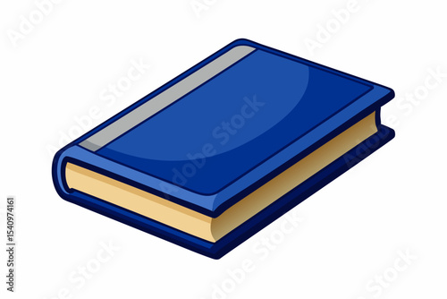 Closed Blue Book with Beige Pages Isometric View closed book