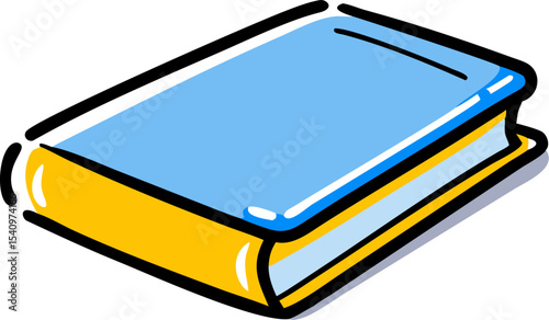 Closed Hardcover Book Yellow Blue Illustration closed book