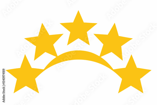 Five Bright Gold Stars Arranged in an Arc Shape yellow stars 1