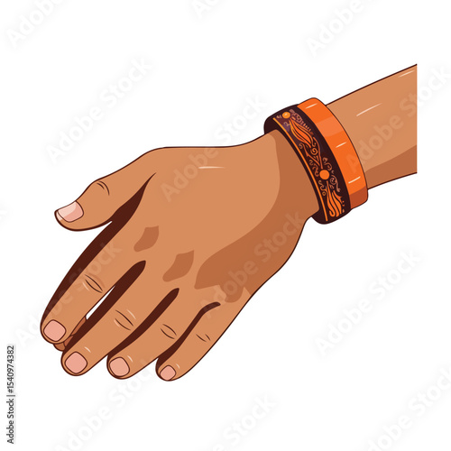 Traditional Hindu Wristband Cultural Icon Vector Illustration for People's Accessories