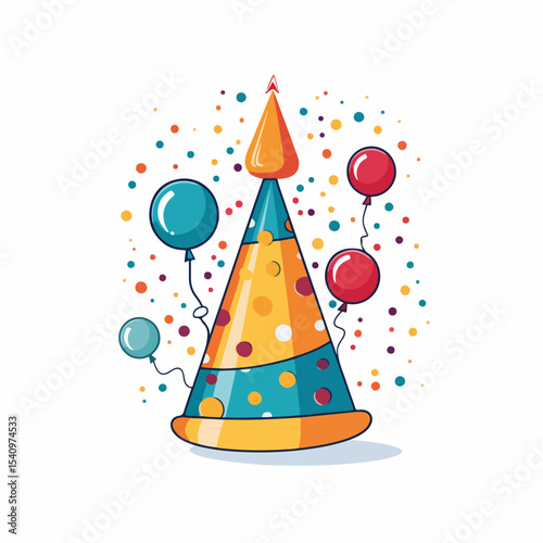 Colorful Happy Birthday Celebration Party Icon for Festive Events and Celebrations