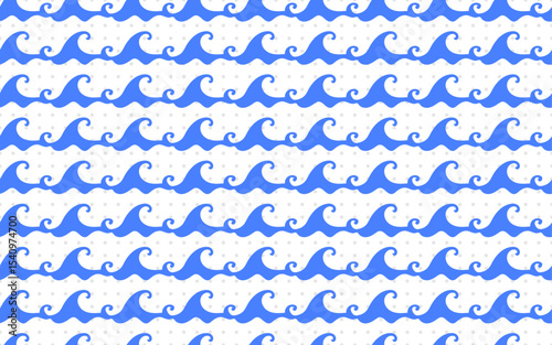 Wave seamless pattern sea water texture groovy naive retro style minimal aesthetic hand drawn vector pattern for fabric textile paper print
