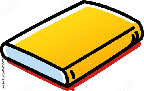 Yellow Cartoon Book Closed Simple Bright Illustration